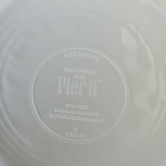 Pier 1 One Imports Marble Wave Turquoise Melamine Coastal Beach Lake 4 Bowl Set - Picture 5 of 9